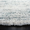 thumbnail image 4 of SAFAVIEH Fontana Darian Abstract Shag Area Rug, Ivory/Teal, 10' x 10' Round, 4 of 8