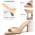 thumbnail image 3 of CHICVOMEY 2.75 IN Kitten Heels for Women Pointed Open toe Heels for Women Slip On Backless Mule Sandals Dress Shoes, 3 of 8
