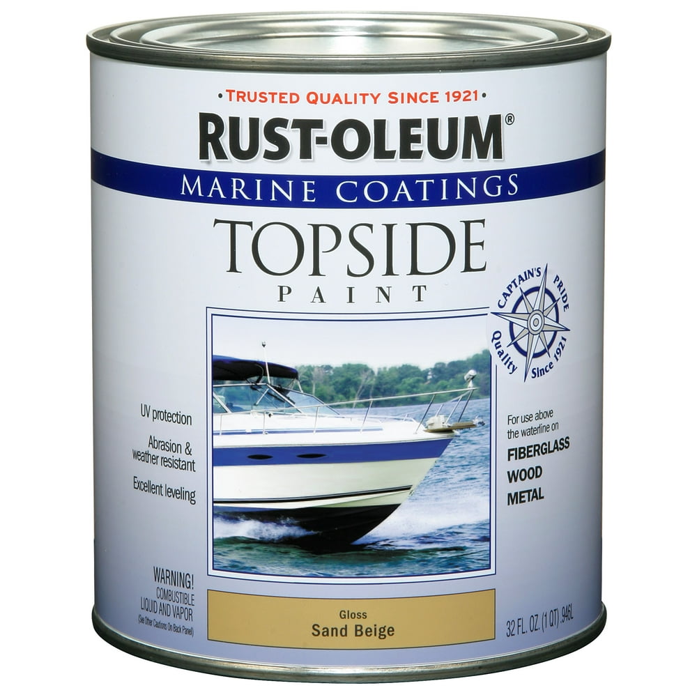 Sand Beige, RustOleum Marine Coatings Topside Gloss Paint, Quart
