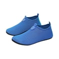 thumbnail image 4 of CIENVNSTG Unisex Honeycomb Textured Decorative Buckle Barefoot Water Shoes Quick‑Dry Non‑Slip Translucent Sole Aqua Socks Slip‑On Breathable Footwear for Beach Swim Surf Blue 44, 4 of 8