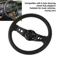 thumbnail image 4 of Universal Racing Steering Wheel Upgrade 14in Racing Style PU Aluminum Steering Wheel for Standard 6 Hole Hub Adapter Vehicles, 4 of 7