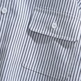 thumbnail image 5 of LpwkSSA Men's Cardigan Shirts Striped Print Long Sleeve Button Down Casual Fashion Loose Lapel Shirt Jacket With Pockets White XXXXL, 5 of 9