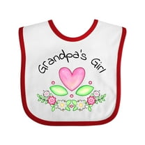 Inktastic Grandpa's Girl Heart Flowers Girls Baby Bib