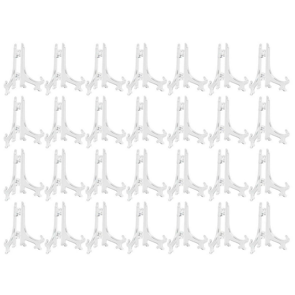 Plastic Easels 24Pack Clear Mini Easel Stand, Easel Display Stand
