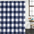 thumbnail image 3 of Navy Blue Check Waterproof Fabric Shower Curtain,Farmhouse Buffalo Plaid Blue Waterproof Fabric Shower Curtain for Bathroom Curtains Bathtubs Hotel Shower Curtains with 12 Hooks Standard 66x72, 3 of 8