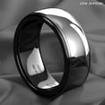 thumbnail image 4 of Tungsten Rings for Men Wedding Bands for Him Womens Wedding Bands for Her 8mm Dome Black Silver Center, 4 of 7