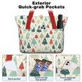 thumbnail image 2 of Tote Bag for Women - Beige Christmas Tree Pattern Shoulder Bag - Large Utility Work Duffle Bag with Zipper Handbag for Travel, Work, Sprots, 2 of 5