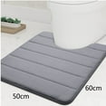 thumbnail image 2 of Alfombrilla de baño de espuma viscoelástica de secado rápido, respaldo de malla antideslizante suave y grueso para baño (gris), 2 of 7