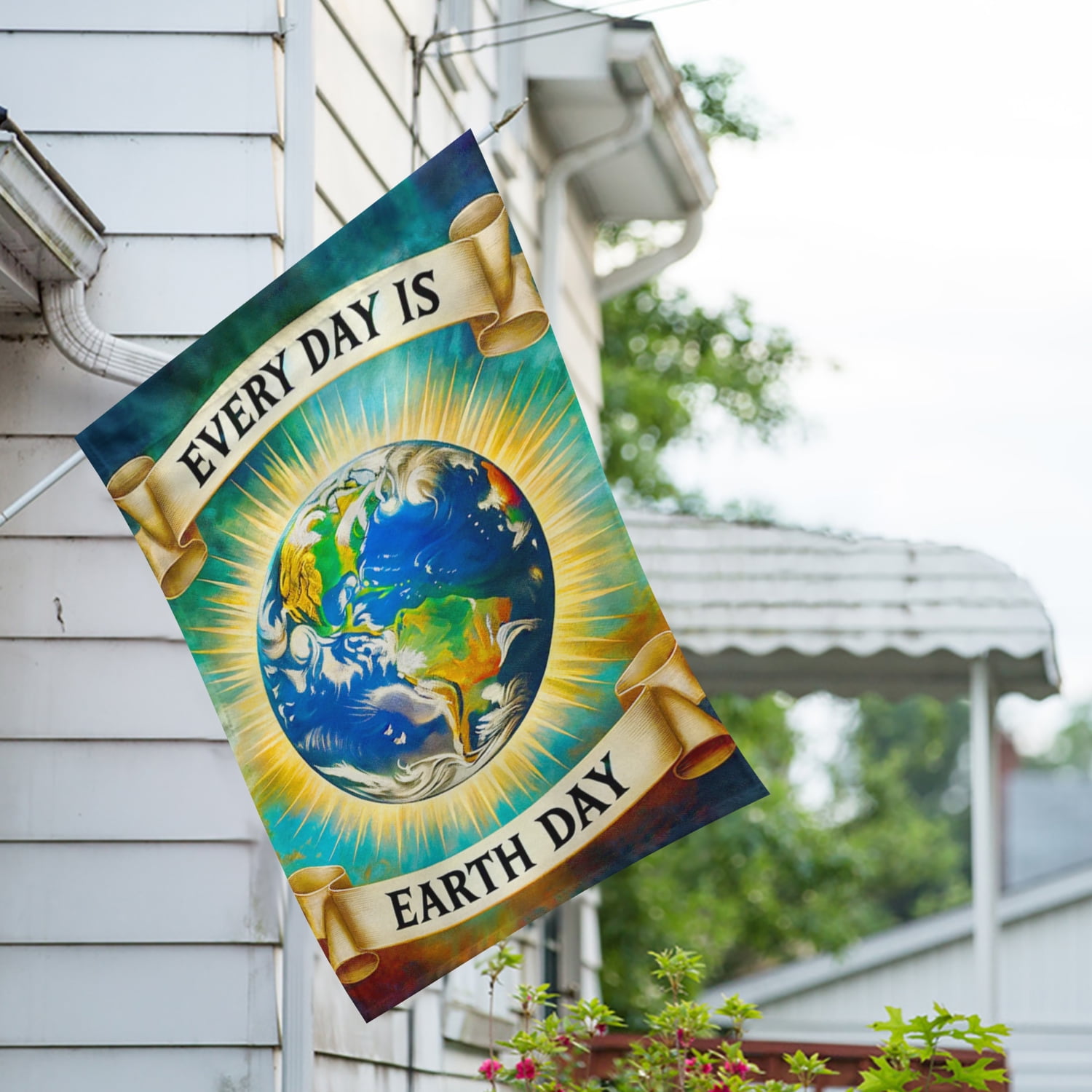 America Forever Earth Day House Flag Double Sided, 28 x 40 inch Every Day Earth Day Environment Awareness Flag, Eco Friendly Outdoor Decor, Environmental Protection Yard Flag
