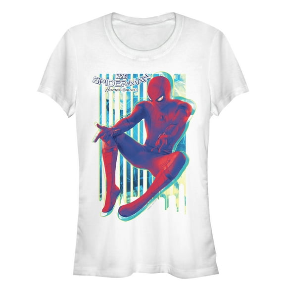 Junior's Marvel Spider-Man: Homecoming Artistic Print Graphic Tee White Medium