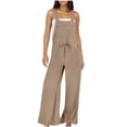 thumbnail image 2 of SDNall Jumpsuit for Women Sleeveless Loose Overalls Rompers Cotton Linen Wide Leg Jumpsuits Rompers for Women, 2 of 9