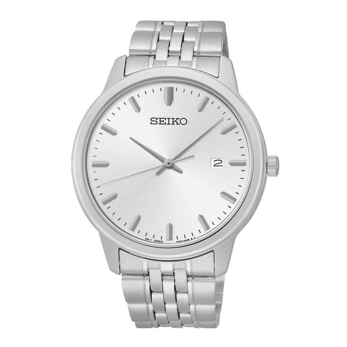 Seiko Men's SUR091 PRIME Quartz Silver Tone Dial Stainless Steel Watch -  