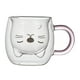thumbnail image 3 of Taza de doble pared creativa para espresso, taza de leche para mujeres y niños, regalo de cumpleaños Gato Blanco Con Mango Rosa, 3 of 9