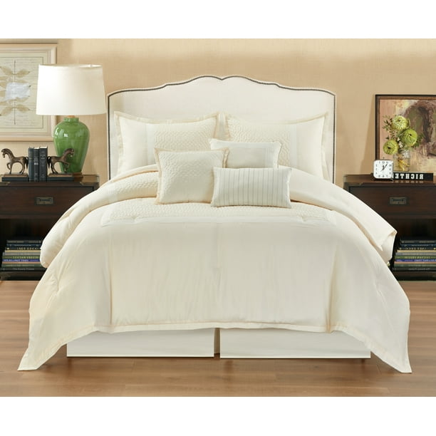 Nanshing Cosmic 7Piece Bedding Comforter Set, Ivory, California King