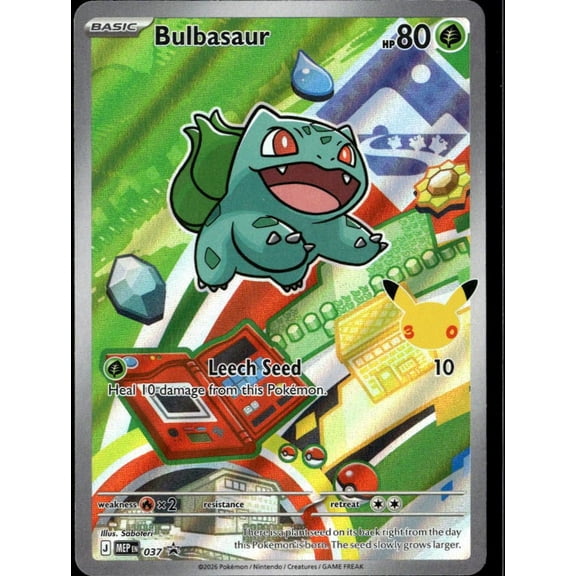 Collectible 2025 Mega Evolution Bulbasaur Holo Black Star Promo FA MEP EN 037 English Pokemon Card