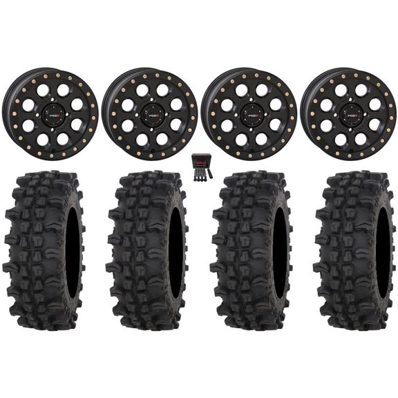 System 3 SB-7 14" Wheels Black (4 3) 27" ACP Tires Sportsman RZR Ranger