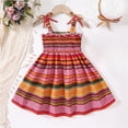 thumbnail image 2 of Robe pour Enfants Mignonne Rayée Robe d'Été Décontractée Jupe Florale Robe d'Été Tenue Robes Filles Rouge, 2 of 6