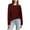 Wine, variant on Annhoo Long Sleeve Shirts for Women Fall Casual Crewneck Knitted Ribbed Tees Fashion Solid Color Clothes