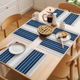 thumbnail image 5 of Lake Blue Stripes Placemats Set of 4 Minimalist Abstract Vertical Lines Place Mats Indoor Wipeable Table Mats Washable Cloth Dining Table Placemats for Kitchen Holiday Party Home Decor 13x19 Inch, 5 of 9