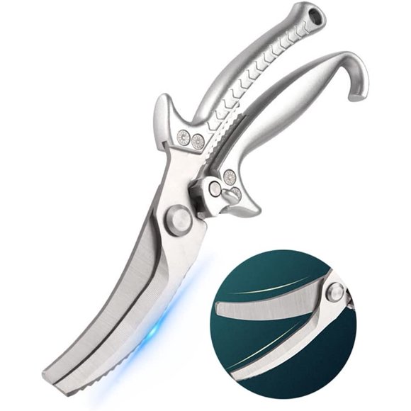 Kitchen Scissors - Upgrade Heavy Duty Stainless Steel Kitchen Scissors with Serrated Edge, Ultra Sharp Professional Poultry Shears for Bone, Chicken, Meat, Fish, Turkey,Vegetables,BBQ Scissors