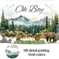 thumbnail image 4 of 10 x 6.5 ft Oh Boy Backdrop Forest Adventure Mountain Wilderness Woodland Wildlife Owl Fox Deer Squirrel Bear Baby Shower Photography Background Greenery Forest Party Banner Photoshoot Props, 4 of 5
