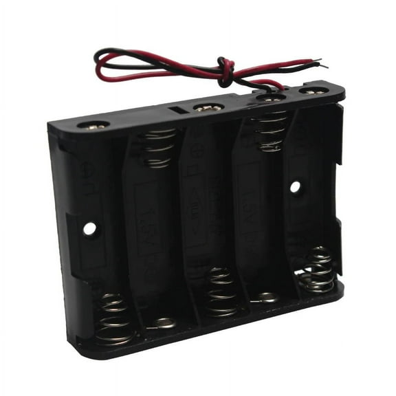 1/2/3/4/5/6/8/10 AA Battery Holder Slot Case Plastic Storage Box Wire Leads Flat