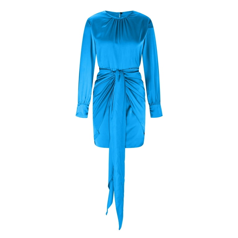 blue dress for baby girl Cerinthe Satin Mini Dress - Blue