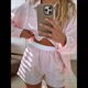 thumbnail image 5 of Pantalones Cortos Tipo Bóxer para Mujer, de Algodón, Informales, para Verano, para Estar en Casa, para Dormir, de Cuadros , Estilo Y2K Rosa S, 5 of 9