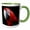 Green/White, variant on 3drose, Close-up of a Green Winged Macaw Parrot, 11oz Two-tone Black Mug