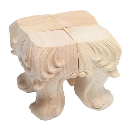 NUOLUX 4pcs Retro Household Furniture Legs Table Feet European Style Wood Carving Sofa Legs