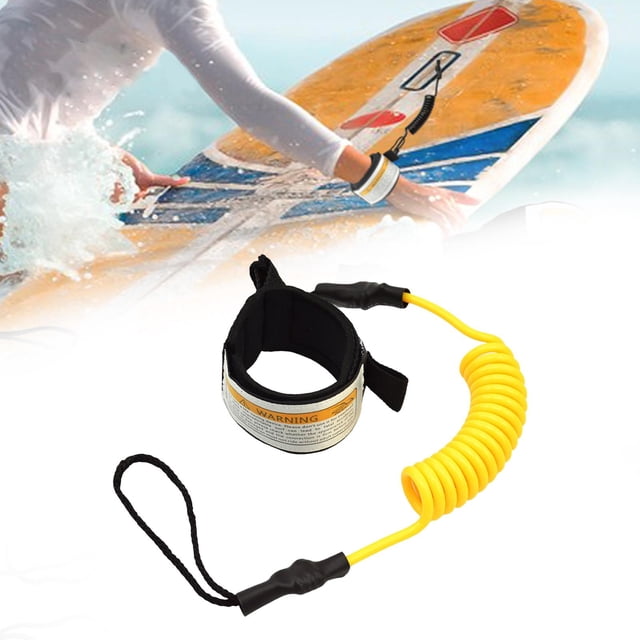 Correa de tabla de surf, 6 mm de grosor, guardamanos suave, correa de cuerda de mano elástica de primera , se adapta a tabla de surf Longboard Paddleboard reemplazo Fishboard Amarillo Baoblaze Correa de tabla de surf