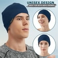 thumbnail image 2 of Headshion Cotton Beanie Skull Cap, 4 Pack Double Layered Sleep Hat Blue, 2 of 8