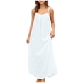 thumbnail image 2 of Summer Dresses for Women Spaghetti Strap Scoop Neck Backless Lace Maxi Dresses Loose Long Beach Vacation Sundress, 2 of 9
