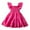 Hot Pink, variant on Gunia Girls Summer Dresses Fly Sleeve Solid Dance Party Clothes Pink Cotton 2-3 Years