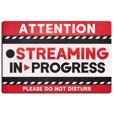 

Pasttime Signs PTSB257 24 x 16 in. Satin - Streaming in Progress Metal Sign Red
