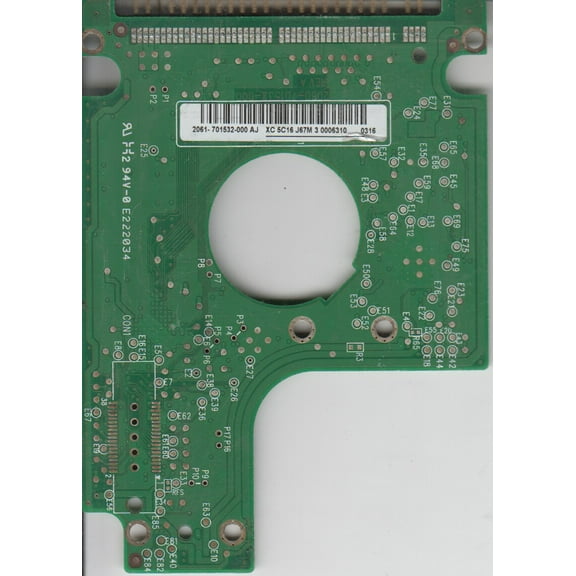 WD800BEVE-00A0HT0, 2061-701532-000 AJ, WD IDE 2.5 PCB