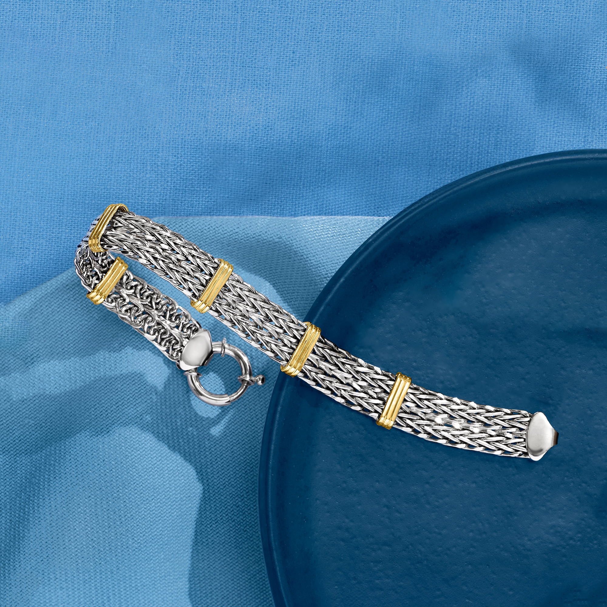 oversized two-tone bracelet