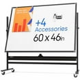 thumbnail image 2 of Tableau Effaçable à Sec Roulant 60 x 46 - Grand Tableau Blanc Magnétique Portable avec Support - Style Chevalet Double Face avec Roues - Tableau Blanc Mobile sur Pied pour Bureau, Salle de Classe et Maison, 2 of 4