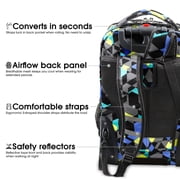 J World Unisex Sundance 20 Rolling Backpack with Laptop Sleeve for School and Travel, Cubes