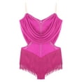 thumbnail image 3 of Yeahdor Robe de Cocktail Sans Manches Rumba Salsa Latin Ballroom Dance avec Franges Rose Vif G, 3 of 5