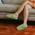 thumbnail image 3 of Psesaysky Soft Indoor Closed Toe Cotton Slippers Non-slip Sole Lightweight Green Pickles Print House Slippers Home Shoes, Size 9-10, 3 of 7