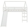 thumbnail image 4 of Full Size House-shaped Loft Bed Frame with Slide and Built-in Ladder, Low Loft bed with Safety Guardrail, No Box Spring Required, White, 4 of 7