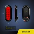 thumbnail image 2 of Feux de Freinage Ovales Rouges à LED avec Œillets Supports IP67 Étanches pour Remorque Camion RV, Série 2 Pcs, 2 of 5