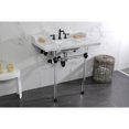 thumbnail image 4 of Kingston Brass LMS36MASQ0 Pemberton 36" Carrara Marble Console Sink with Acrylic Legs (8-Inch, 3-Hole), Carrara Marble White/Matte Black, 4 of 8
