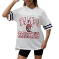 thumbnail image 2 of Women's Gameday Couture White Tampa Spartans Iconic Oversized Fashion Jersey, 2 of 5