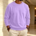 thumbnail image 4 of Domuza Mens Warm Fleece Crewneck, Long Sleeve Pullover Sweatshirt, Relaxed Fit Top for Everyday Wear - Light Purple 3XL, 4 of 6