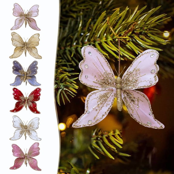 Butterfly Christmas Ornament Butterfly Hanging Ornament Butterfly Decorations Monarch Butterfly Gifts Butterfly Keepsake for Tree Women Girl Sister Mom Grandma