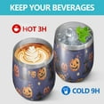 thumbnail image 4 of 12oz Stemless Wine Tumblers Magical Pumpkin Castle Halloween Pattern Vacuum Insulated Stainless Steel Travel Tumbler Cups Mug with Lid and Straw for Champaign,Cocktail,Beer with Cleaning Brush, 4 of 5