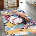thumbnail image 4 of 2.7x5 Area Rugs, Baseball Sports, Non-Skid Rubber Backing Large Rectangle Rugs - Living Room Bedroom Home Office, Minimalist Geometric Smear Art Indoor Floor Mat Carpets Washable Rug, 4 of 9