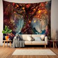 thumbnail image 2 of Tapiz para colgar en la pared, madera encantada, árbol forestal, 150 x 130 cm, 2 of 3